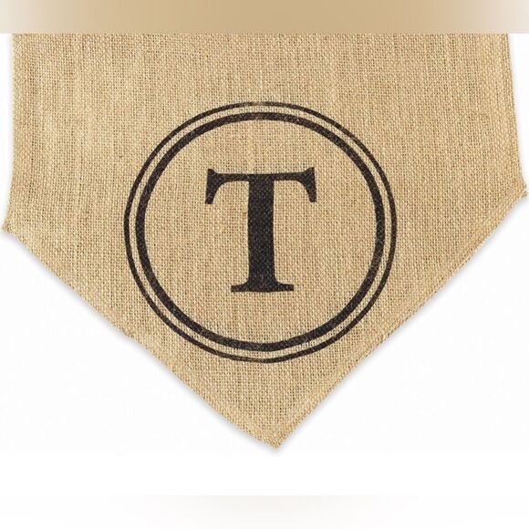 Mudpie burlap table runner monogram “T” - Picture 1 of 6